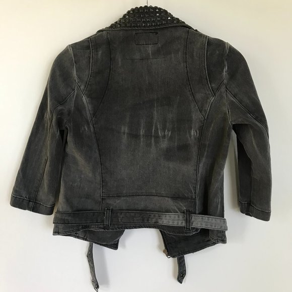 Current Elliot Studded Biker Denim Jacket - Picture 2 of 4